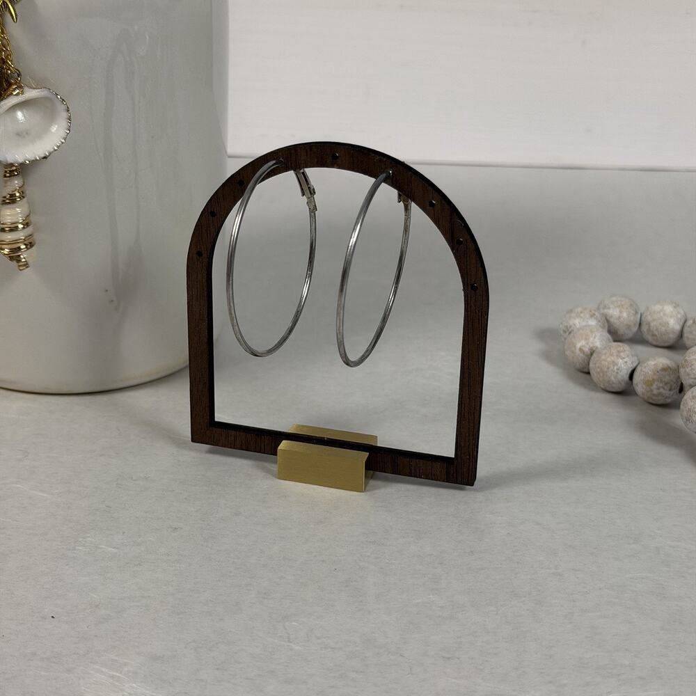 Classic Vintage 1980s Silver-Tone 2" Metal Thin & Lightweight Hoop Earrings
